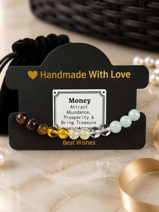 Hand Crafted Jewelry - Hand Crafted ✦ Money Attraction Stretch Bracelet ✦ Wealth Abundance & Prosperity